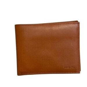 Tumi brown leather mens wallet